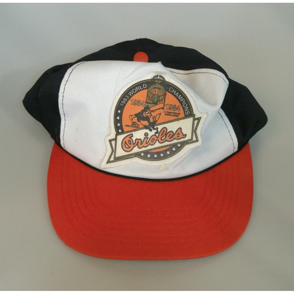 Vintage Baltimore Orioles Snapback Hat Esskay Meats Black Orange '83 World Champ